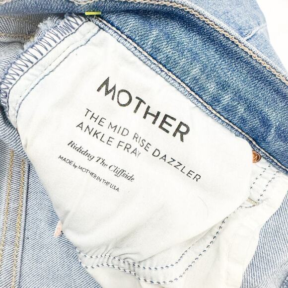 Mother The Mid Rise Dazzler Ankle Fray Rididng The Cliffside Size 31 - Picture 6 of 8